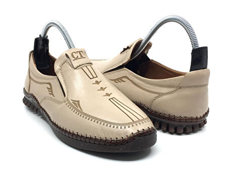 Catelli %100 Deri Ortopedik Erkek Yazlık Rahat Günlük Lazer Baskılı Çarık Ayakkabı Yeni Sezon 40-45