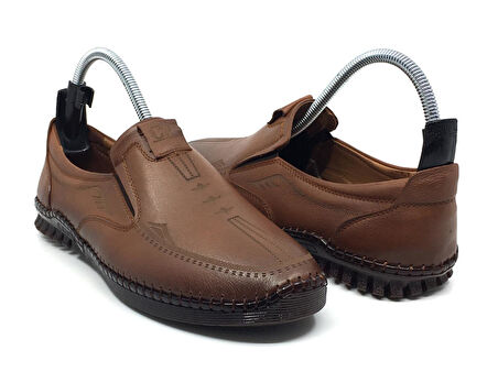 Catelli %100 Deri Ortopedik Erkek Yazlık Rahat Günlük Lazer Baskılı Çarık Ayakkabı Yeni Sezon 40-45