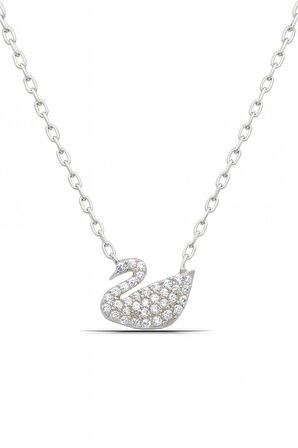 Kuğu Minimal Tasarım 925 Ayar Gümüş Kadın Kolye