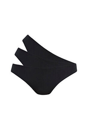 Fresh 3lü Pamuklu Siyah Slip Külot