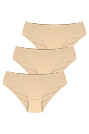 3'lü Paket Siyah Beyaz Ten Kadın Cover Slip Külot PLCOVR3S12SK