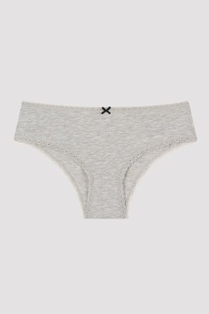 Daily Lace 3'lü Pamuklu Gri Hipster Külot