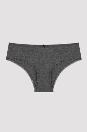 Daily Lace 3'lü Pamuklu Gri Hipster Külot