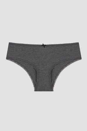 Daily Lace 3'lü Pamuklu Gri Hipster Külot