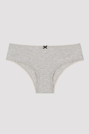 Daily Lace 3'lü Pamuklu Gri Hipster Külot