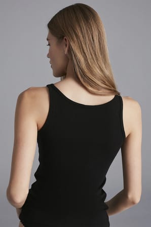 Warm Touch Siyah Basic Kalın Askılı Atlet