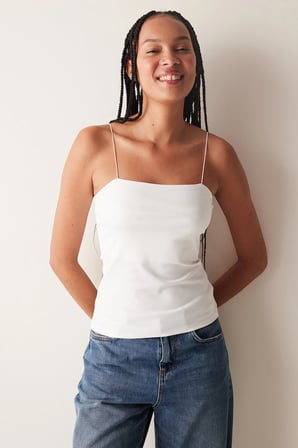 İnce Askılı Beyaz New Cami Atlet