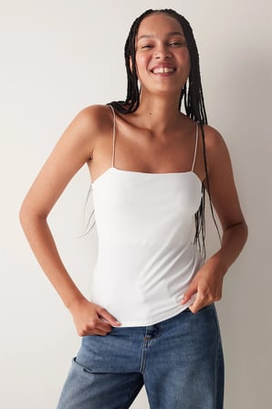 İnce Askılı Beyaz New Cami Atlet