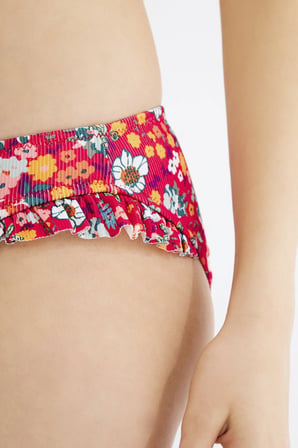 Kırmızı Alexis Frill Slip Bikini Altı