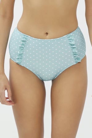 Mint Yeşili Nora High Ruffle Bikini Altı