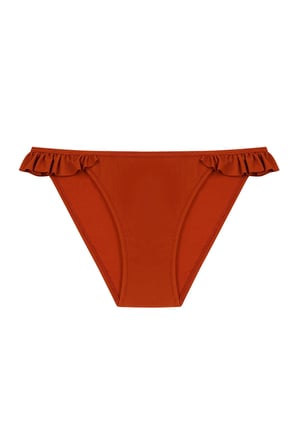 Turuncu Tuva Frill Side Bikini Altı