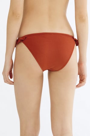 Turuncu Tuva Frill Side Bikini Altı
