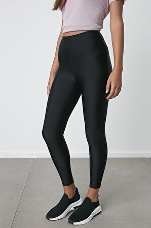 Kadın Siyah Shiny Legging