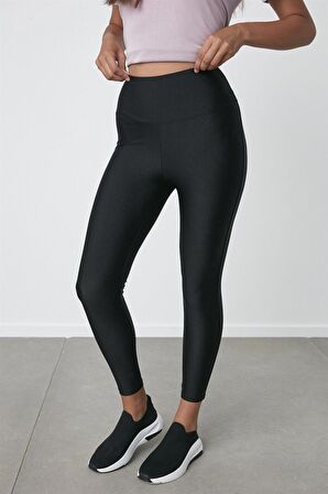 Kadın Siyah Shiny Legging