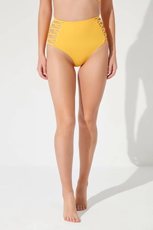 Sarı Basic High Fashion Bikini Altı
