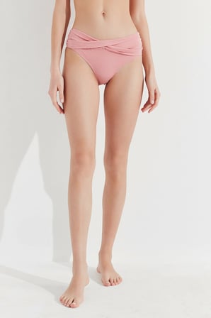 Pembe Basic Twist Bikini Altı