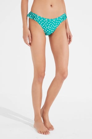 Çok Renkli Puantiyeli Frill Side Bikini Altı