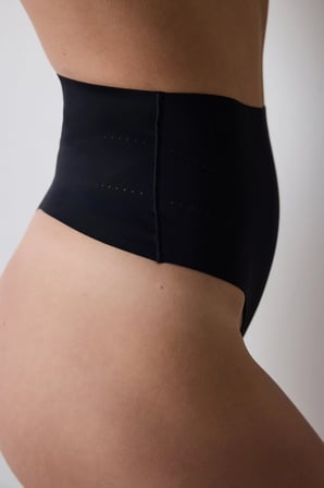 Siyah Light Yüksek Bel Thong Korse