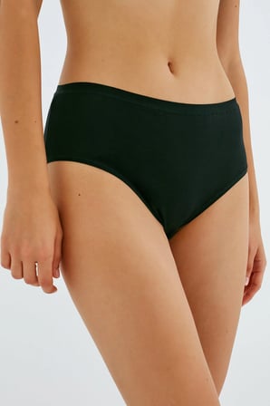 Siyah Pamuklu Fresh Basic Cover Yüksek Bel Slip Külot