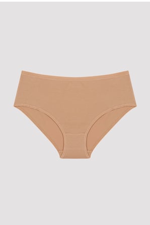 Bej Pamuklu Fresh Basic Cover Yüksek Bel Slip Külot