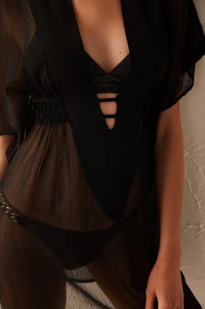 Siyah Basic Kaftan