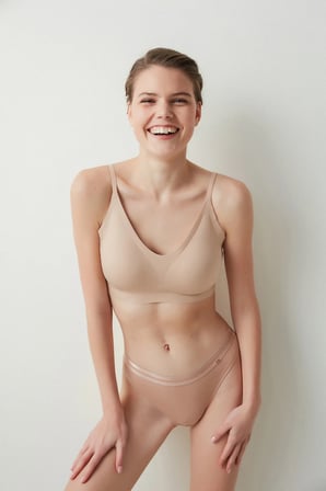 #İzbırakmaz Invisible Bej Dikişsiz Invisible Balensiz Bralet
