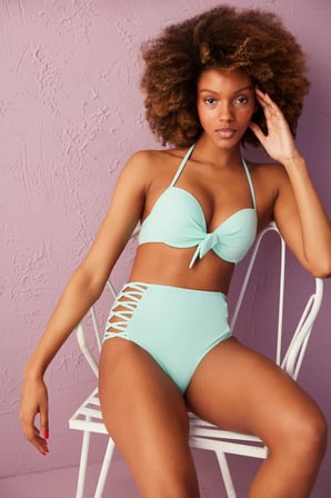 MintYeşili Basic Hight Fashion Bikini Altı