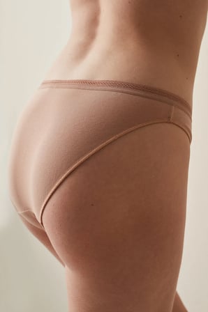 Bej Easy Pamuklu Trim Slip Külot