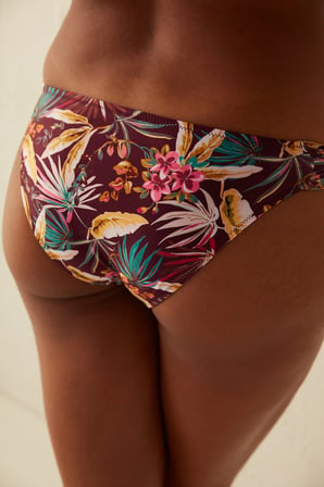 Çok Renkli Tropik Desenli Bali Hipkini Bikini Altı