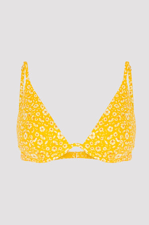 Çok Renkli Sunshine Papatya Desenli Balenli Bikini Üstü