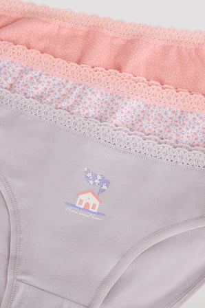 Çok Renkli Home Sweet 3lü Slip Külot