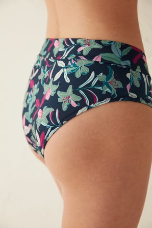 Çok Renkli Çiçek Desenli Wrappy Bikini Altı