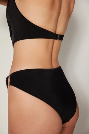 Siyah Metal Detaylı Puccini Monokini Mayokini-Özgür Masur Koleksiyonu