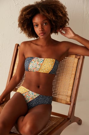 Çok Renkli Bonita Çiçek Desenli Hipster Bikini Altı