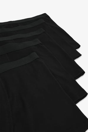 Erkek Pamuklu Basic Black 5li Boxer