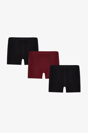 Erkek Pamuklu Basic Çok Renkli 3'lü Boxer