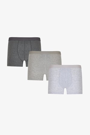 Erkek Basic Gri 3'lü Boxer