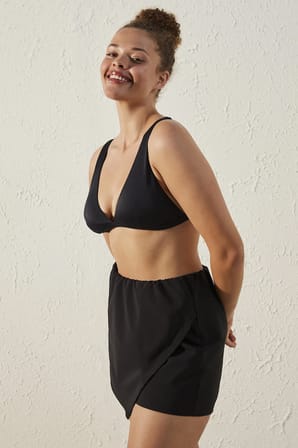 Siyah Basic Deep V Bikini Üstü