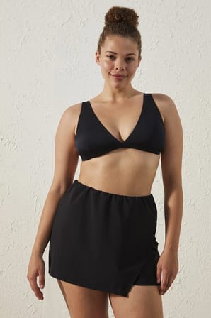 Siyah Basic Deep V Bikini Üstü
