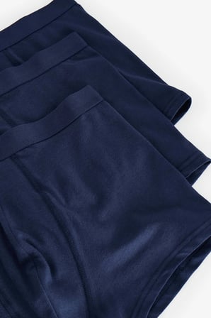 Erkek Pamukl Basic Mavi 3'lü Boxer Külot