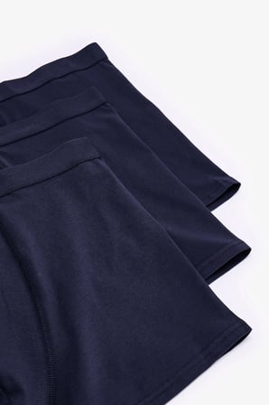 Erkek Pamukl Basic Mavi 3'lü Boxer Külot