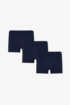 Erkek Pamukl Basic Mavi 3'lü Boxer Külot