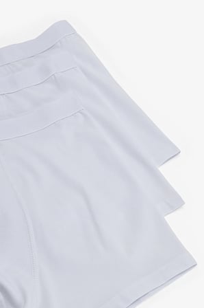 Erkek Pamuklu Basic White Tape 3lü Boxer