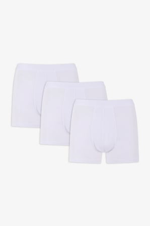 Erkek Pamuklu Basic White Tape 3lü Boxer