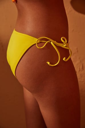 Basic İp Bağlamalı Sarı Bikini Altı