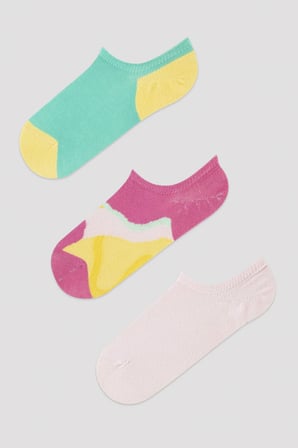 Geometrik 3lü Sneaker Çorabı
