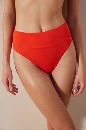 Basic Super High Leg Mercan Bikini Altı