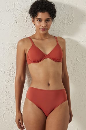 Basic Balenli Tarçın Rengi Bikini Üstü