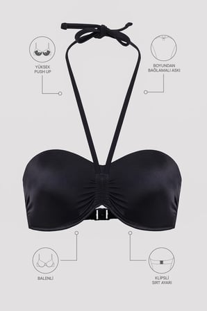 Basic Pop Siyah Bikini Üstü