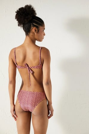 Aurora Çizgi Desenli Straplez Balenli Bikini Üstü